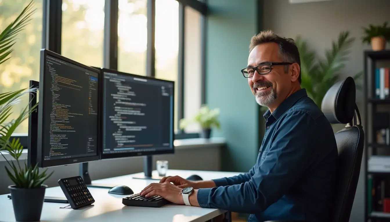 Jon Jones teaching vibe coding at his desk