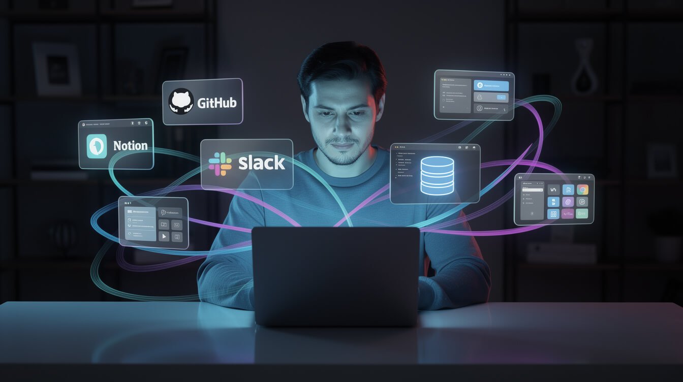 solopreneur connecting AI to multiple business tools via MCP servers