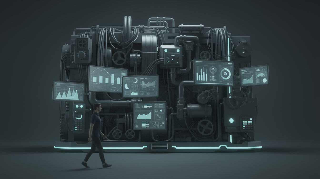 solopreneur walking past the enterprise martech stack