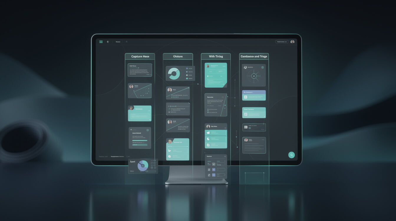AI tools sorting a digital inbox during capture and triage
