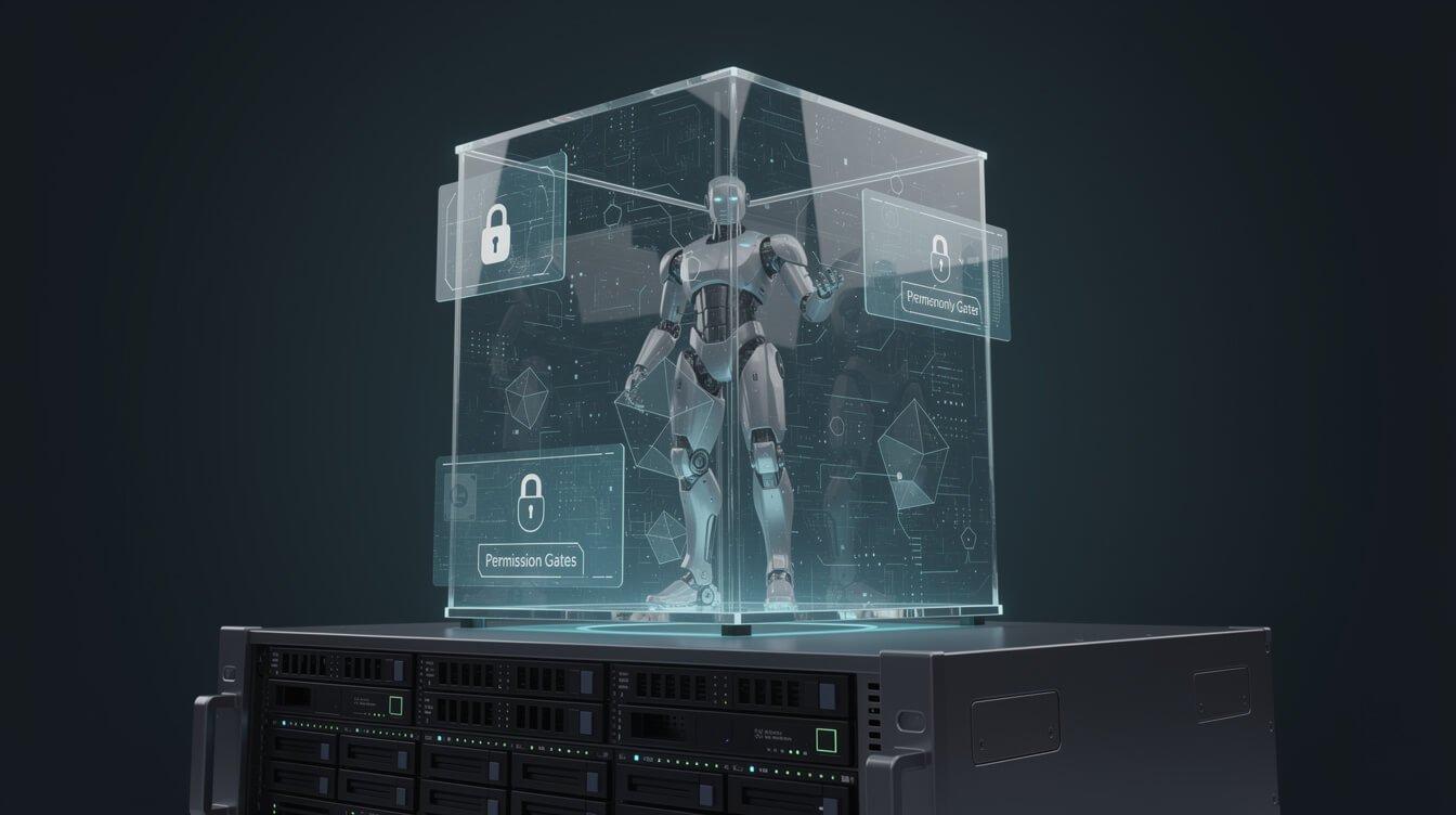 Claude Code agent running inside a permission-controlled boundary
