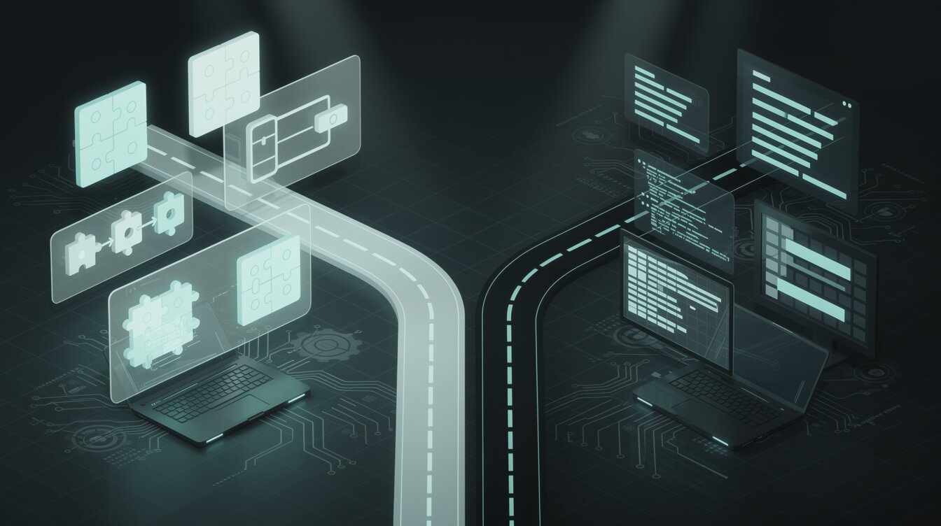 no-code vs Claude Code decision for building an AI agent