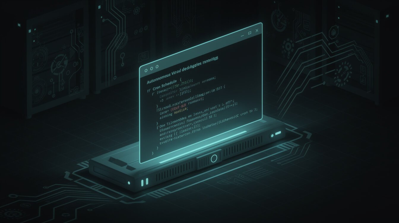 a Claude Code agent running unattended on a cron schedule in a container