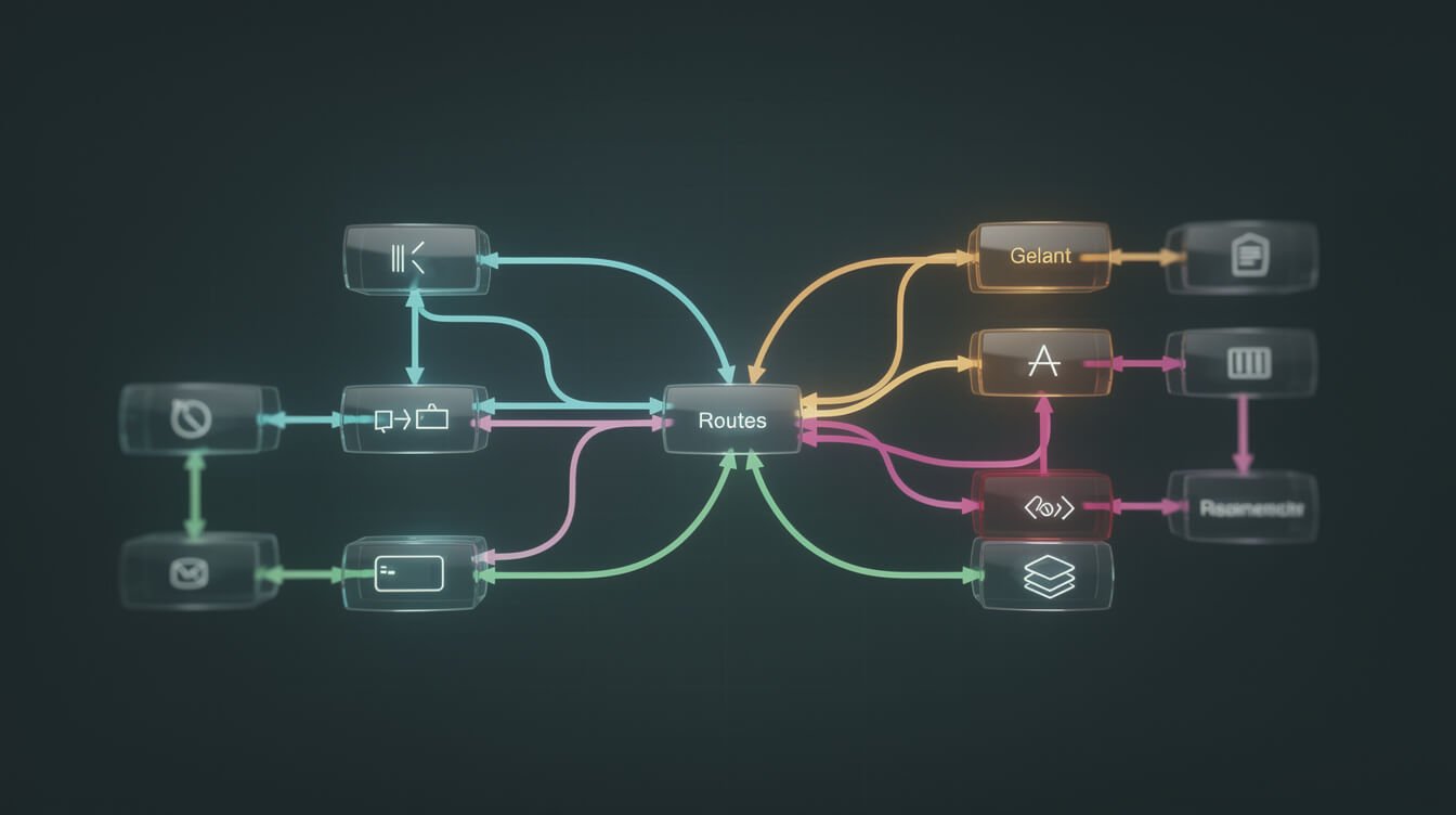 Branching automation flowchart with routers and filters