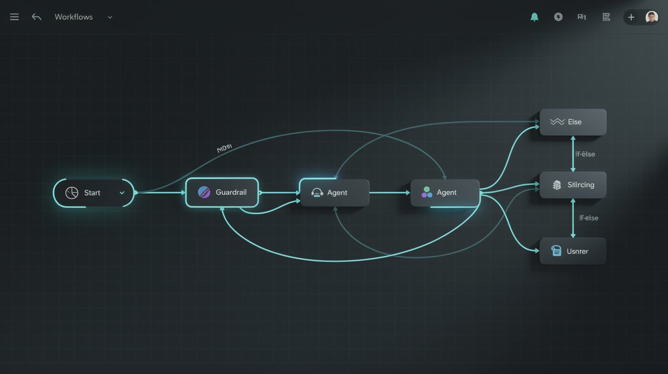 OpenAI Agent Builder visual node canvas workflow