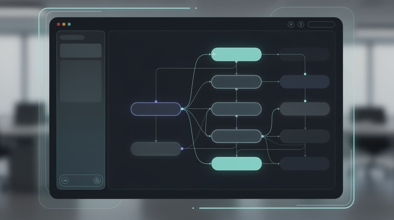 Botpress review of the visual chatbot flow-builder canvas