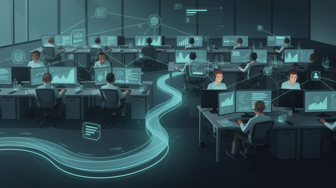 Large customer support team using AI to handle high ticket volume