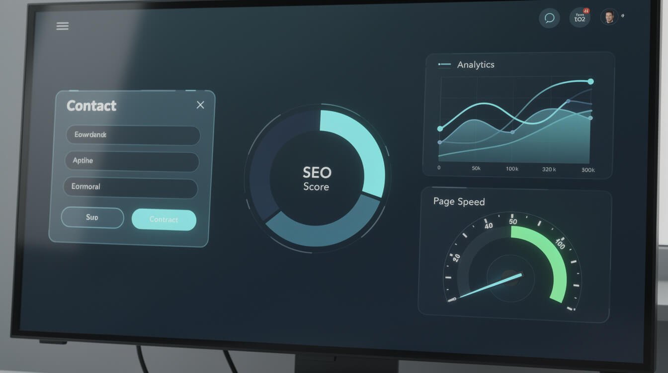 Business website asset with forms SEO analytics and speed