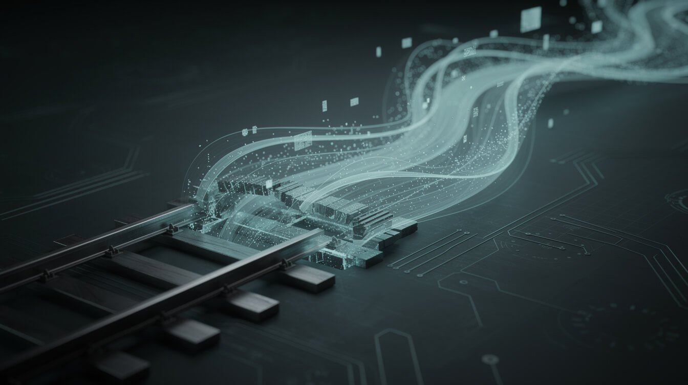 branching light rail showing where drip automation ends and an AI agent takes over