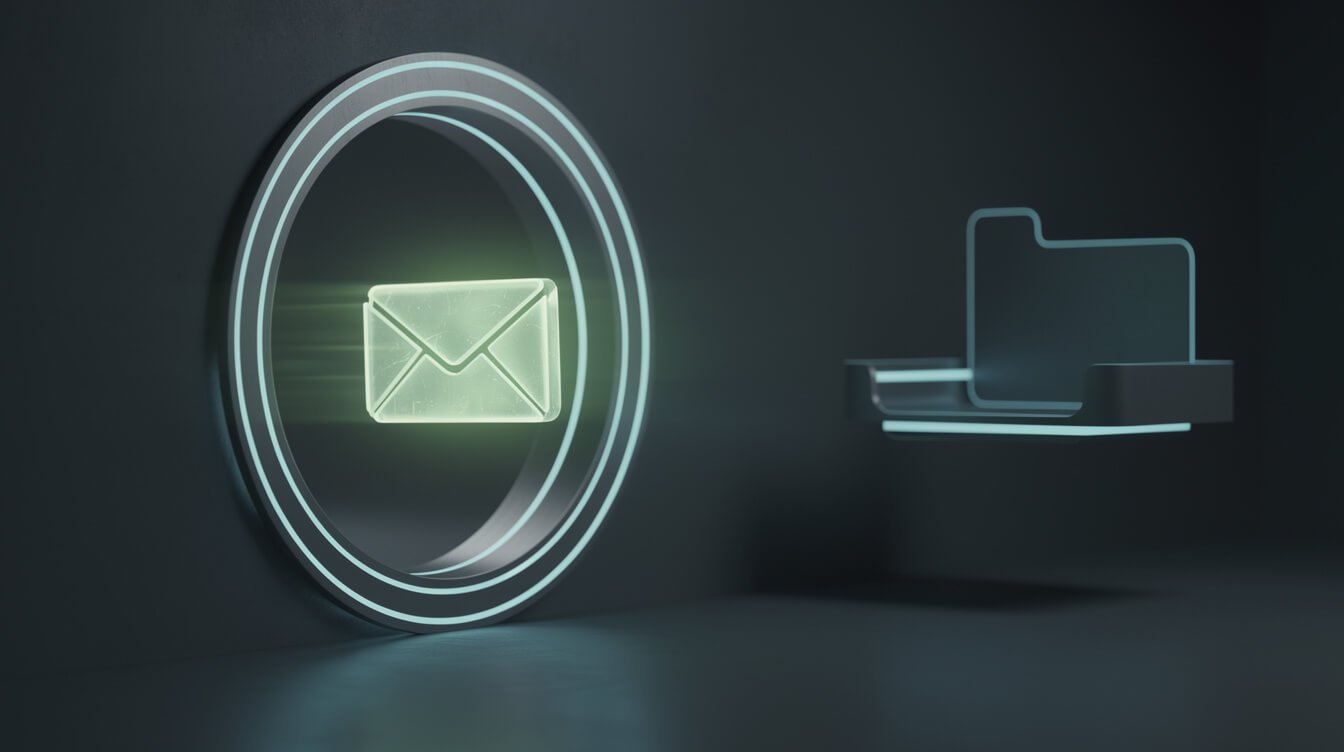 an email delivered safely through a security gate into the inbox