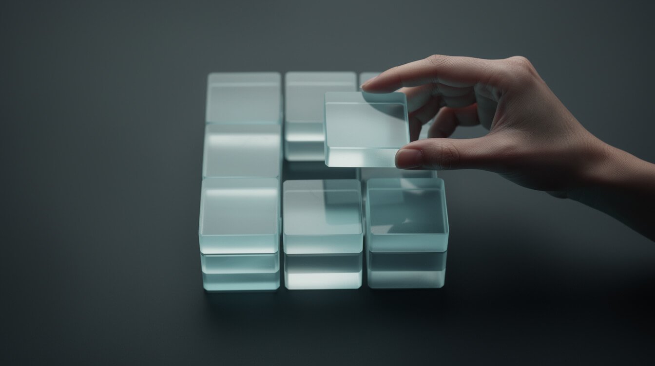 modular email automation stack assembled from glowing blocks