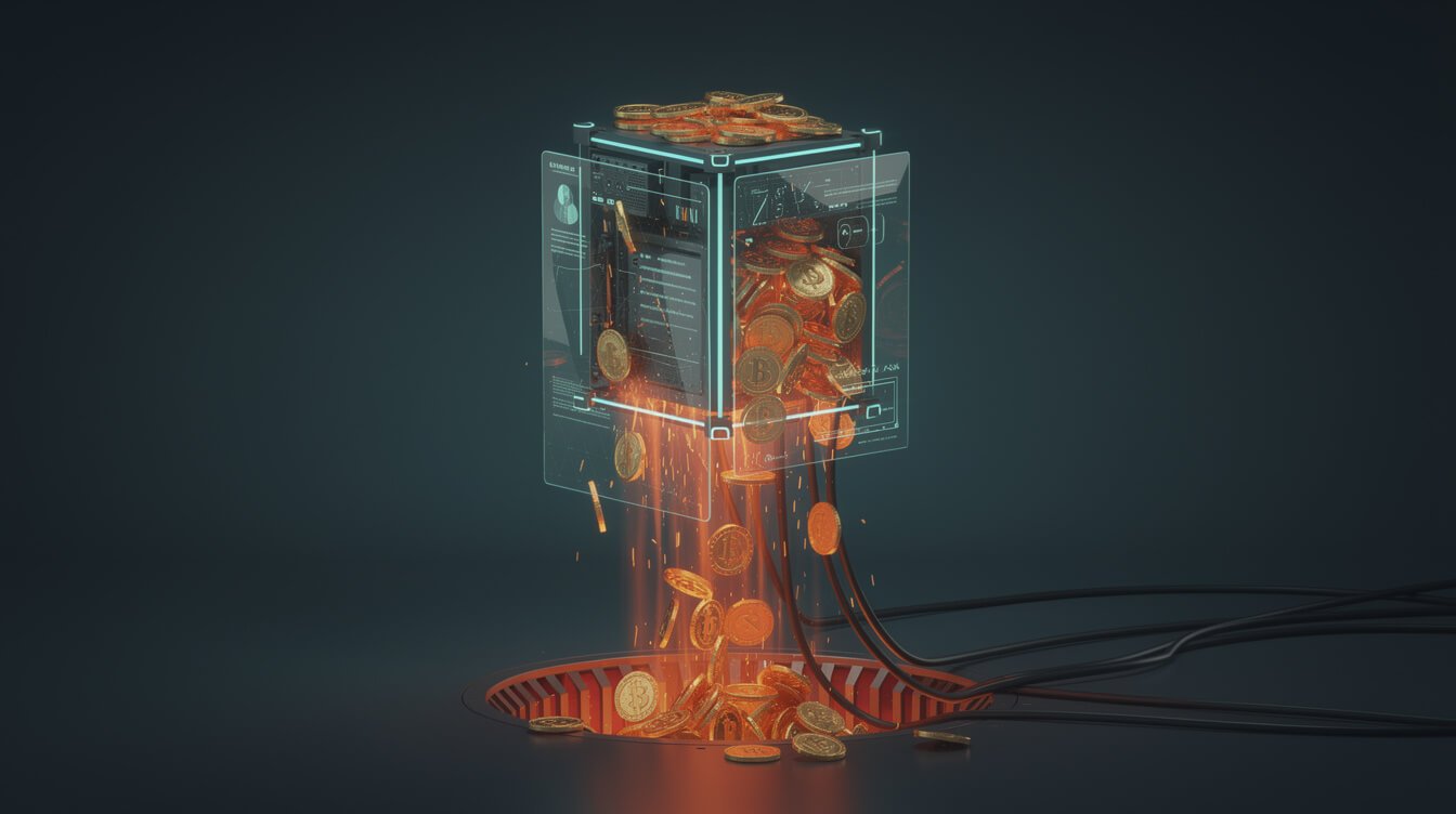 An MCP server leaking burning tokens, illustrating wasted context