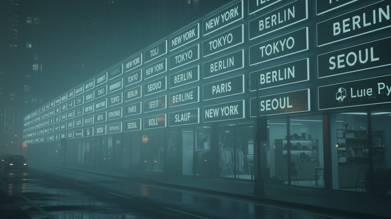 Identical templated city landing pages competing for local AI consulting searches