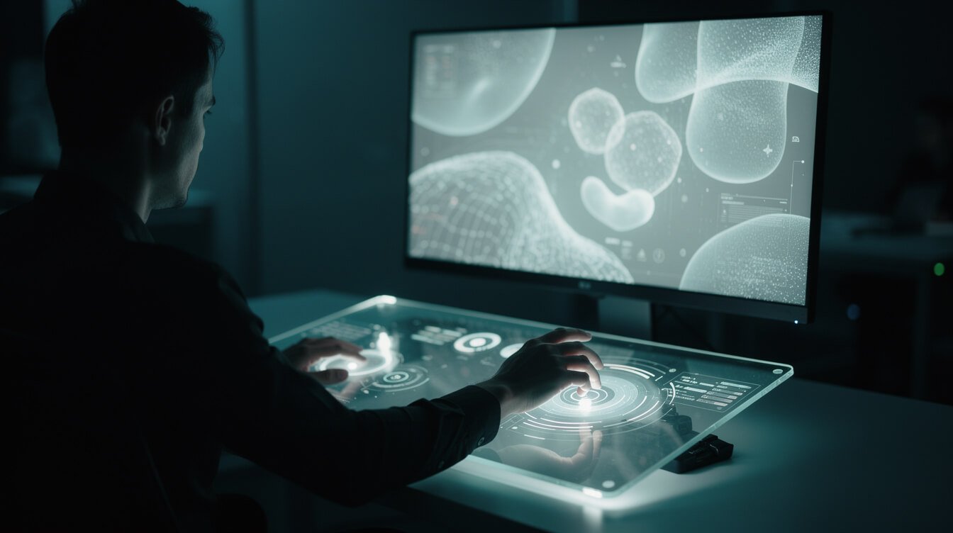 A human operator reviewing and approving AI-generated output