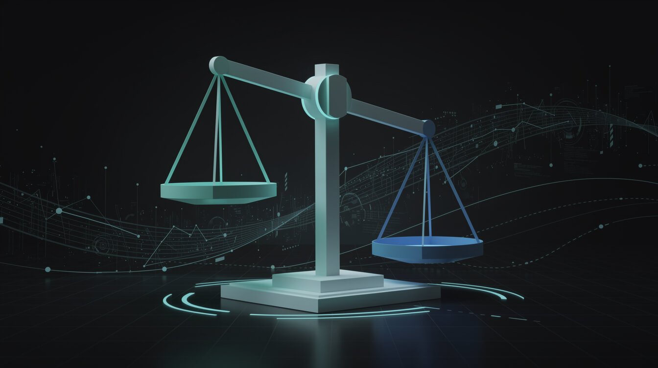 An asymmetric balance scale weighing Claude Code against its alternatives