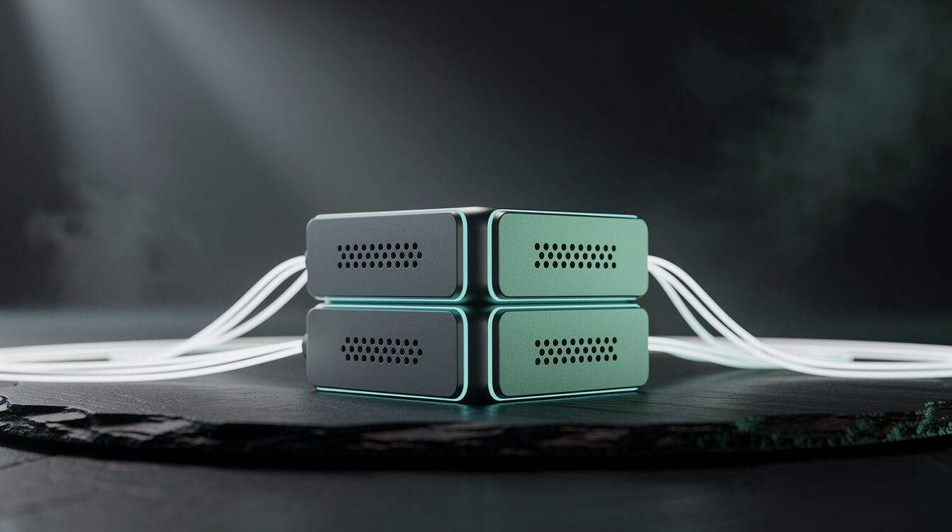 Four connected service modules representing the n8n starter kit stack