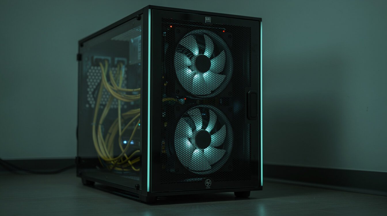A tidy secured server cabinet representing a hardened production deployment