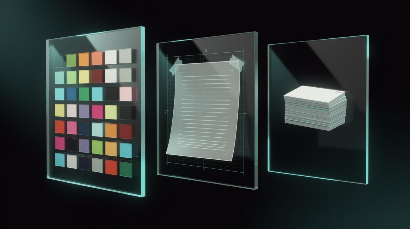 Brand kit vs brand guidelines vs style guide shown as three separate panels
