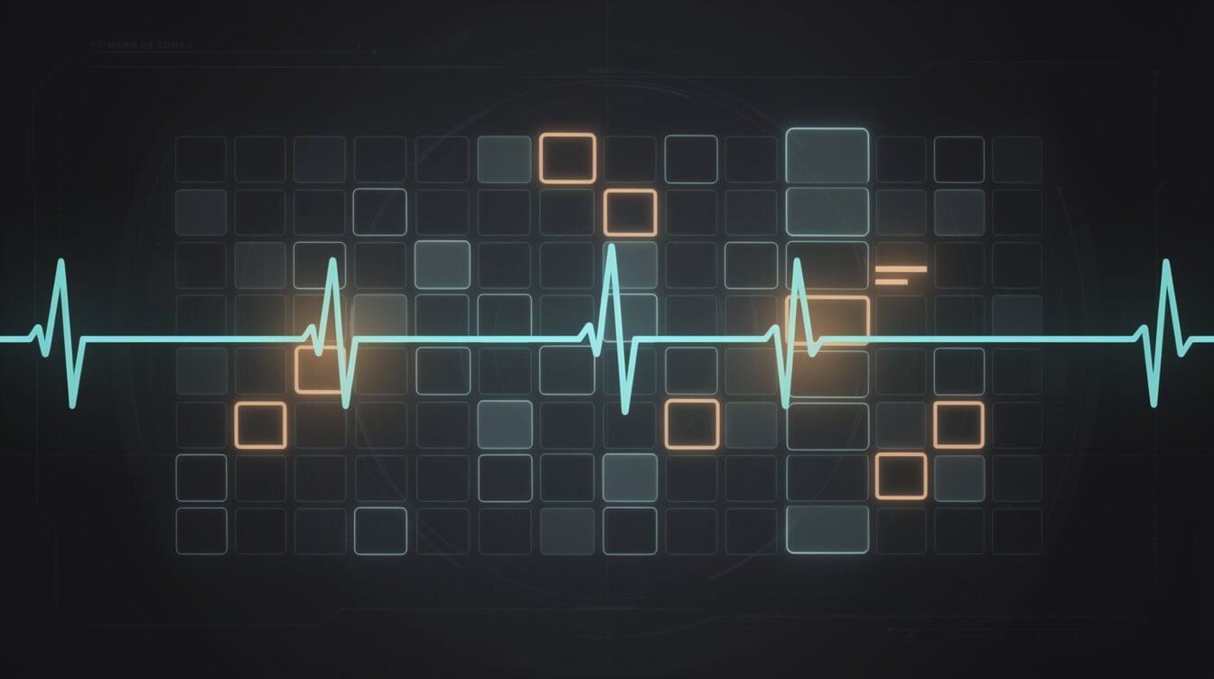 A calendar of automation runs with a monitoring line that flags the days the system silently failed